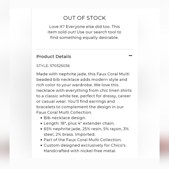 EUC Chico's Pink Nephrite Faux Coral Multi Beaded Bib Necklace - Picture 7 of 8